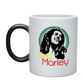 Кружка хамелеон с принтом Saint Bob Marley , керамика | меняет цвет при нагревании, емкость 330 мл | bob marley | saint bob marley | боб марли | музыка | регги