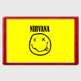 Магнит 45*70 с принтом Nirvana logo , Пластик | Размер: 78*52 мм; Размер печати: 70*45 | cobain | nirvana | rock | smells like teen spirit | кобейн | нирвана | рок