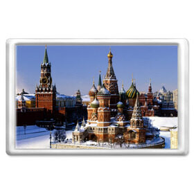 Магнит 45*70 с принтом Зимний Кремль , Пластик | Размер: 78*52 мм; Размер печати: 70*45 | moscow | достопримечательности | кремель | москва