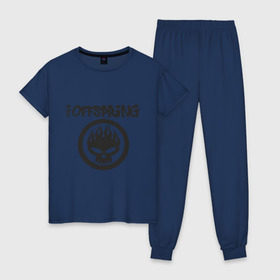 Женская пижама хлопок с принтом The Offspring classic logo , 100% хлопок | брюки и футболка прямого кроя, без карманов, на брюках мягкая резинка на поясе и по низу штанин | группы | музыка | музыкальные группы | панк | рок | рок музыка