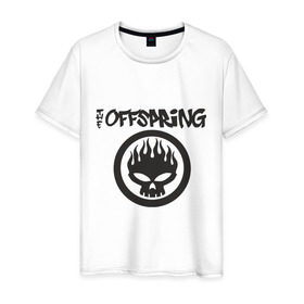 Мужская футболка хлопок с принтом The Offspring classic logo , 100% хлопок | прямой крой, круглый вырез горловины, длина до линии бедер, слегка спущенное плечо. | Тематика изображения на принте: группы | музыка | музыкальные группы | панк | рок | рок музыка