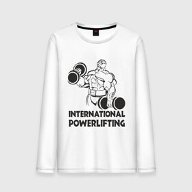 Мужской лонгслив хлопок с принтом International Powerlifting , 100% хлопок |  | 