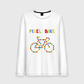 Мужской лонгслив хлопок с принтом Pixel Bike in color , 100% хлопок |  | Тематика изображения на принте: 