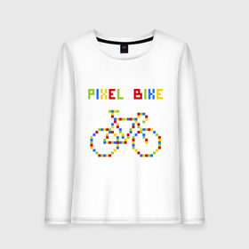 Женский лонгслив хлопок с принтом Pixel Bike in color , 100% хлопок |  | 