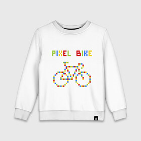 Детский свитшот хлопок с принтом Pixel Bike in color , 100% хлопок | круглый вырез горловины, эластичные манжеты, пояс и воротник | 