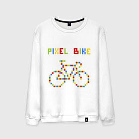 Мужской свитшот хлопок с принтом Pixel Bike in color , 100% хлопок |  | 