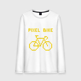 Мужской лонгслив хлопок с принтом Pixel Bike one color , 100% хлопок |  | Тематика изображения на принте: 
