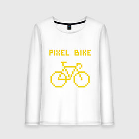 Женский лонгслив хлопок с принтом Pixel Bike one color , 100% хлопок |  | 