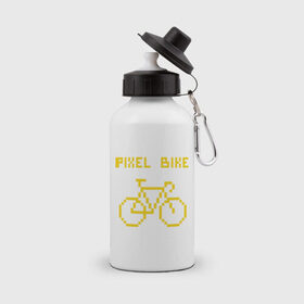 Бутылка спортивная с принтом Pixel Bike one color , металл | емкость — 500 мл, в комплекте две пластиковые крышки и карабин для крепления | Тематика изображения на принте: 