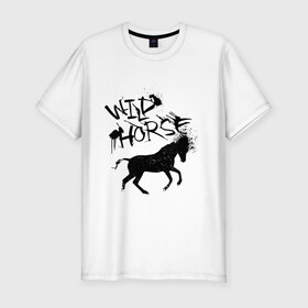 Мужская футболка премиум с принтом Wild Horse , 92% хлопок, 8% лайкра | приталенный силуэт, круглый вырез ворота, длина до линии бедра, короткий рукав | 