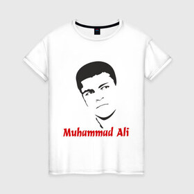 Женская футболка хлопок с принтом Muhammad Ali (2) , 100% хлопок | прямой крой, круглый вырез горловины, длина до линии бедер, слегка спущенное плечо | мухаммед али