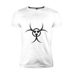 Мужская футболка премиум с принтом Знак вирус , 92% хлопок, 8% лайкра | приталенный силуэт, круглый вырез ворота, длина до линии бедра, короткий рукав | вирус | зож | радиация | экология