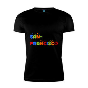Мужская футболка премиум с принтом Сан Франциско , 92% хлопок, 8% лайкра | приталенный силуэт, круглый вырез ворота, длина до линии бедра, короткий рукав | san francisco | город | города | сан франциско