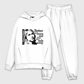 Мужской костюм хлопок OVERSIZE с принтом курт   better to burn out ,  |  | Тематика изображения на принте: kurt cobain | nirvana | курт кобейн | нирвана