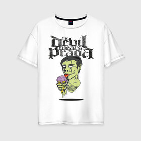 Женская футболка хлопок Oversize с принтом the devil wears prada , 100% хлопок | свободный крой, круглый ворот, спущенный рукав, длина до линии бедер
 | зомби