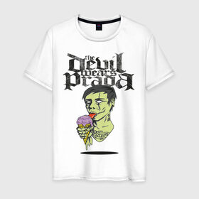 Мужская футболка хлопок с принтом the devil wears prada , 100% хлопок | прямой крой, круглый вырез горловины, длина до линии бедер, слегка спущенное плечо. | зомби
