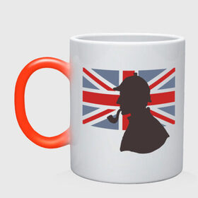 Кружка хамелеон с принтом Англия британский флаг , керамика | меняет цвет при нагревании, емкость 330 мл | Тематика изображения на принте: лондон