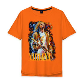 Мужская футболка хлопок Oversize с принтом Nirvana Kurt Cobain , 100% хлопок | свободный крой, круглый ворот, “спинка” длиннее передней части | kurt cobain | nirvana | курт кобейн | нирвана