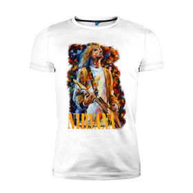 Мужская футболка премиум с принтом Nirvana Kurt Cobain , 92% хлопок, 8% лайкра | приталенный силуэт, круглый вырез ворота, длина до линии бедра, короткий рукав | kurt cobain | nirvana | курт кобейн | нирвана