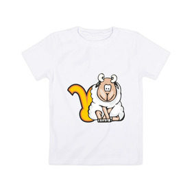 Детская футболка хлопок с принтом Знак зодиака Овен , 100% хлопок | круглый вырез горловины, полуприлегающий силуэт, длина до линии бедер | 