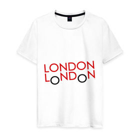 Мужская футболка хлопок с принтом Автобус LONDON , 100% хлопок | прямой крой, круглый вырез горловины, длина до линии бедер, слегка спущенное плечо. | 