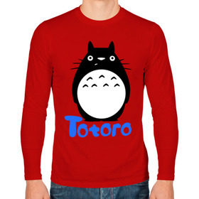 Мужской лонгслив хлопок с принтом Totoro черный , 100% хлопок |  | anime | totoro | аниме | анимэ. мой сосед тоторо | тоторо