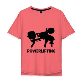Мужская футболка хлопок Oversize с принтом поверлифтинг , 100% хлопок | свободный крой, круглый ворот, “спинка” длиннее передней части | powerlifting