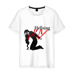 Мужская футболка хлопок с принтом Hellsing ленты , 100% хлопок | прямой крой, круглый вырез горловины, длина до линии бедер, слегка спущенное плечо. | anime | hellsing | аниме | анимэ | манга | хеллсинг