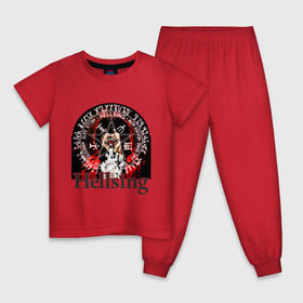 Детская пижама хлопок с принтом Hellsing символ Алукарда , 100% хлопок |  брюки и футболка прямого кроя, без карманов, на брюках мягкая резинка на поясе и по низу штанин
 | anime | hellsing | аниме | анимэ | манга | хеллсинг
