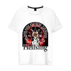 Мужская футболка хлопок с принтом Hellsing символ Алукарда , 100% хлопок | прямой крой, круглый вырез горловины, длина до линии бедер, слегка спущенное плечо. | Тематика изображения на принте: anime | hellsing | аниме | анимэ | манга | хеллсинг