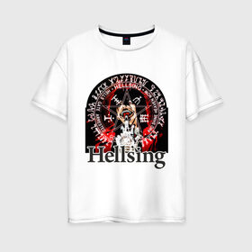 Женская футболка хлопок Oversize с принтом Hellsing символ Алукарда , 100% хлопок | свободный крой, круглый ворот, спущенный рукав, длина до линии бедер
 | anime | hellsing | аниме | анимэ | манга | хеллсинг