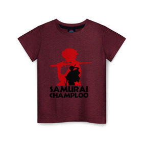 Детская футболка хлопок с принтом Самурай Champloo , 100% хлопок | круглый вырез горловины, полуприлегающий силуэт, длина до линии бедер | anime | samurai champloo | аниме | анимэ | самурай чамплу