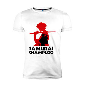 Мужская футболка премиум с принтом Самурай Champloo , 92% хлопок, 8% лайкра | приталенный силуэт, круглый вырез ворота, длина до линии бедра, короткий рукав | anime | samurai champloo | аниме | анимэ | самурай чамплу