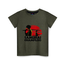 Детская футболка хлопок с принтом Самурай Champloo закат , 100% хлопок | круглый вырез горловины, полуприлегающий силуэт, длина до линии бедер | anime | samurai champloo | аниме | анимэ | самурай чамплу