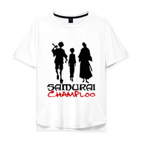 Мужская футболка хлопок Oversize с принтом Самурай Чамплоо , 100% хлопок | свободный крой, круглый ворот, “спинка” длиннее передней части | anime | samurai champloo | аниме | анимэ | самурай чамплу