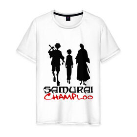 Мужская футболка хлопок с принтом Самурай Чамплоо , 100% хлопок | прямой крой, круглый вырез горловины, длина до линии бедер, слегка спущенное плечо. | anime | samurai champloo | аниме | анимэ | самурай чамплу