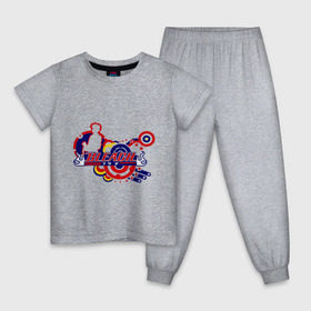 Детская пижама хлопок с принтом Bleach круги , 100% хлопок |  брюки и футболка прямого кроя, без карманов, на брюках мягкая резинка на поясе и по низу штанин
 | блич