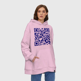 Худи SuperOversize хлопок с принтом Ты лицезреешь QR-код , 70% хлопок, 30% полиэстер, мягкий начес внутри | карман-кенгуру, эластичная резинка на манжетах и по нижней кромке, двухслойный капюшон
 | Тематика изображения на принте: qr код | интернет | надпись | технологии | шифр