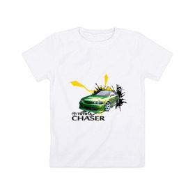 Детская футболка хлопок с принтом toyota chaser зеленая , 100% хлопок | круглый вырез горловины, полуприлегающий силуэт, длина до линии бедер | chaser | toyota | toyota chaser зеленая | зеленая | тоета | тойета | тойота