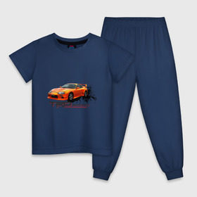 Детская пижама хлопок с принтом toyota supra TRD , 100% хлопок |  брюки и футболка прямого кроя, без карманов, на брюках мягкая резинка на поясе и по низу штанин
 | tourer | toyota supra | супра | тойота | японские автомобили