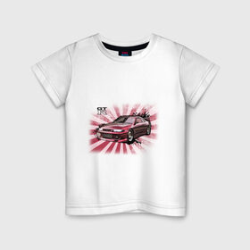 Детская футболка хлопок с принтом Nisan Skyline красная , 100% хлопок | круглый вырез горловины, полуприлегающий силуэт, длина до линии бедер | nissan skyline | tourer | ниссан | скайлайн | японские автомобили