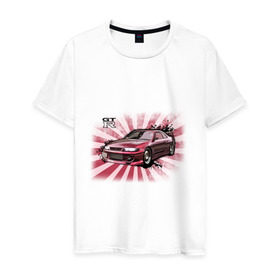 Мужская футболка хлопок с принтом Nisan Skyline красная , 100% хлопок | прямой крой, круглый вырез горловины, длина до линии бедер, слегка спущенное плечо. | nissan skyline | tourer | ниссан | скайлайн | японские автомобили