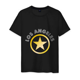 Мужская футболка хлопок с принтом Los Angeles , 100% хлопок | прямой крой, круглый вырез горловины, длина до линии бедер, слегка спущенное плечо. | америка | голливуд | звезда | лос анджелес | сша