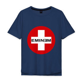 Мужская футболка хлопок Oversize с принтом Eminem знак , 100% хлопок | свободный крой, круглый ворот, “спинка” длиннее передней части | eminm | slim shady | еминем | реп | репчик | рэп