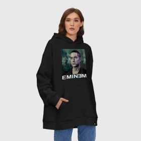 Худи SuperOversize хлопок с принтом постер Eminem , 70% хлопок, 30% полиэстер, мягкий начес внутри | карман-кенгуру, эластичная резинка на манжетах и по нижней кромке, двухслойный капюшон
 | eminm | slim shady | еминем | реп | репчик | рэп