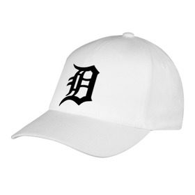 Бейсболка с принтом DETROIT TIGERS , 100% хлопок | классический козырек, металлическая застежка-регулятор размера | eminm | slim shady | еминем | реп | репчик | рэп