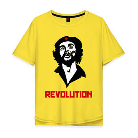 Мужская футболка хлопок Oversize с принтом Che Guevara Revolution , 100% хлопок | свободный крой, круглый ворот, “спинка” длиннее передней части | Тематика изображения на принте: че гевара