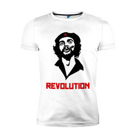 Мужская футболка премиум с принтом Che Guevara Revolution , 92% хлопок, 8% лайкра | приталенный силуэт, круглый вырез ворота, длина до линии бедра, короткий рукав | че гевара