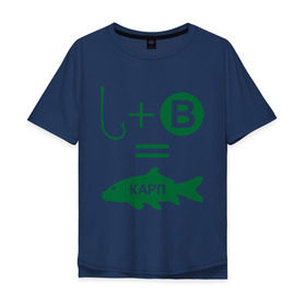 Мужская футболка хлопок Oversize с принтом Как поймать карпа , 100% хлопок | свободный крой, круглый ворот, “спинка” длиннее передней части | Тематика изображения на принте: карп | крючок | рыба | рыбакам | рыбалка | рыболовство | удочка