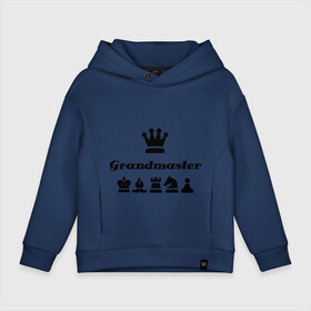 Детское худи Oversize хлопок с принтом Grandmaster , френч-терри — 70% хлопок, 30% полиэстер. Мягкий теплый начес внутри —100% хлопок | боковые карманы, эластичные манжеты и нижняя кромка, капюшон на магнитной кнопке | Тематика изображения на принте: grandmaster | гросмейстер | гроссмейстер | шахматист | шахматы